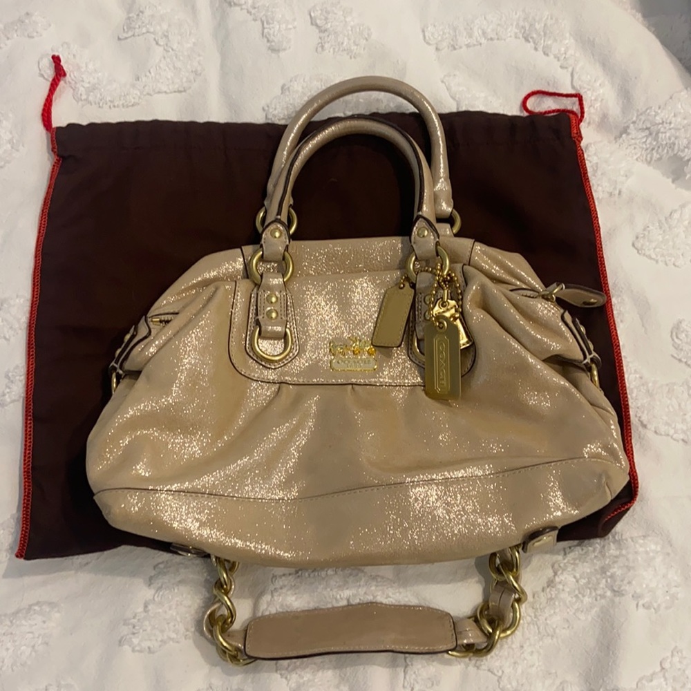 Coach Sabrina leather bag in silver